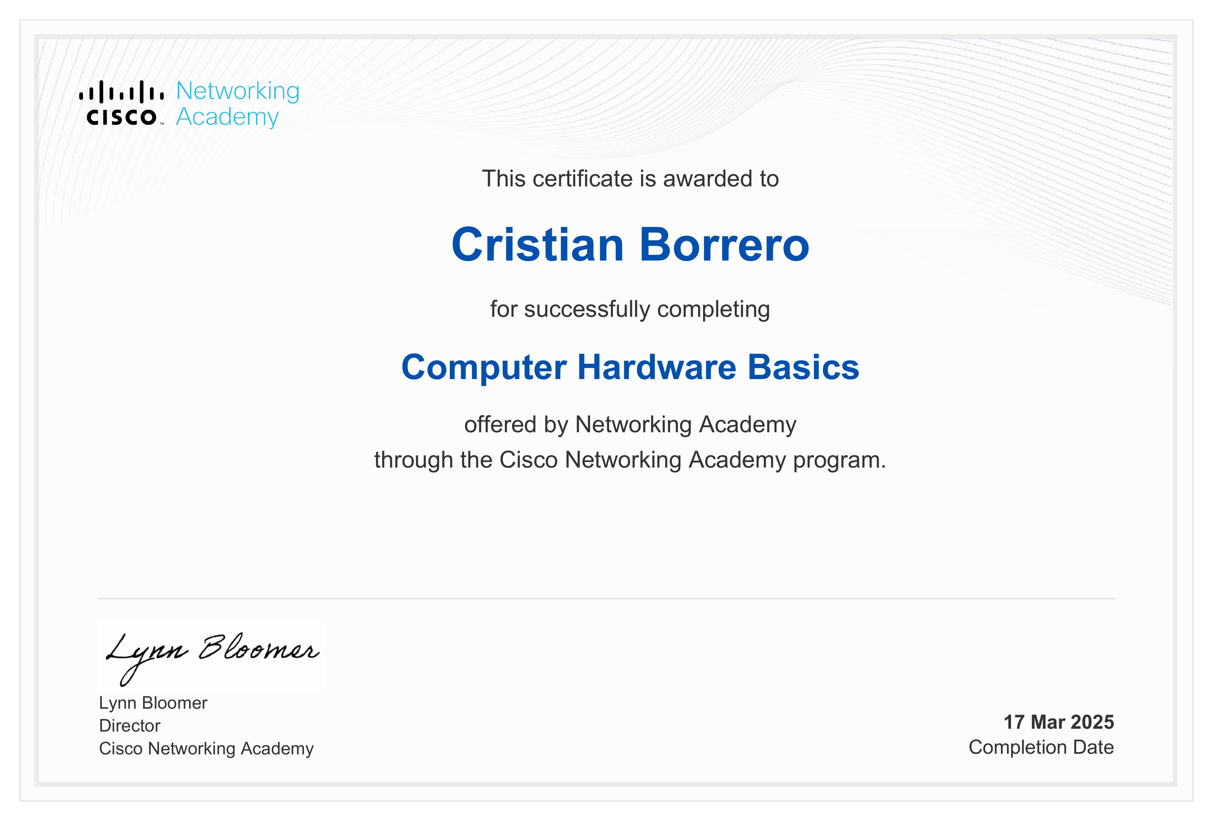 Hardware Certificate