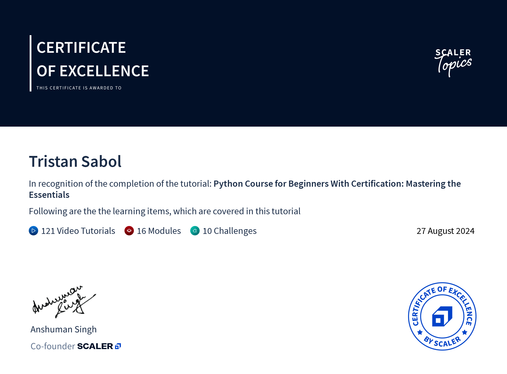 Certificate 5